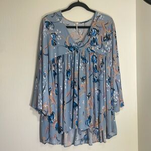 EUC 🌸 Free People Boho Floral Flowy Blouse | S